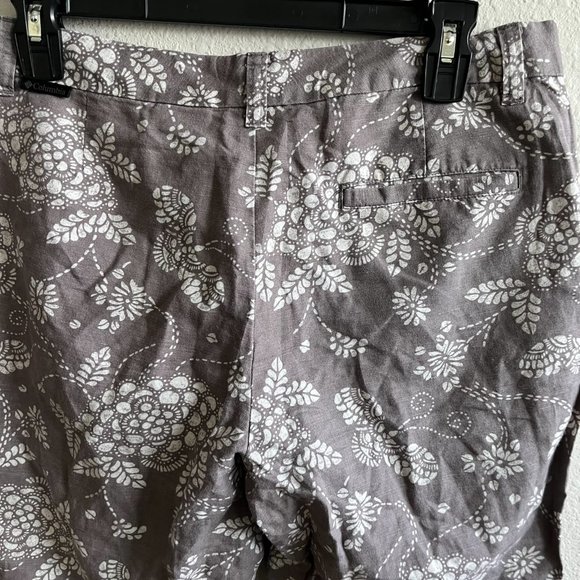 Columbia Women's Taupe Floral Print Cropped Linen Pants Size 8 Style AL8518 - Picture 10 of 10